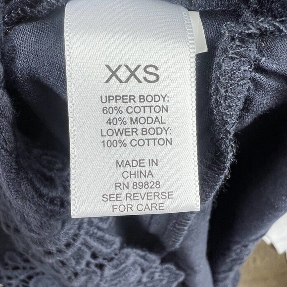 LOGO Lori Goldstein Navy Lace Hem Tunic Top Size XXS Dress - Picture 10 of 11